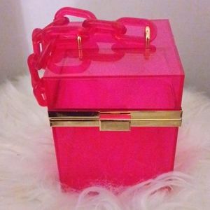 Lucite Fushia Square Party Bag